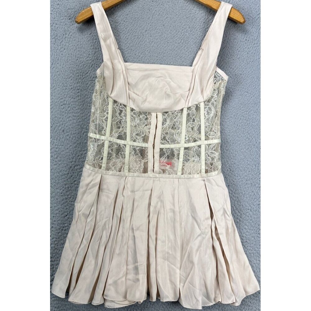 Free People Cream Lace Mini Dress